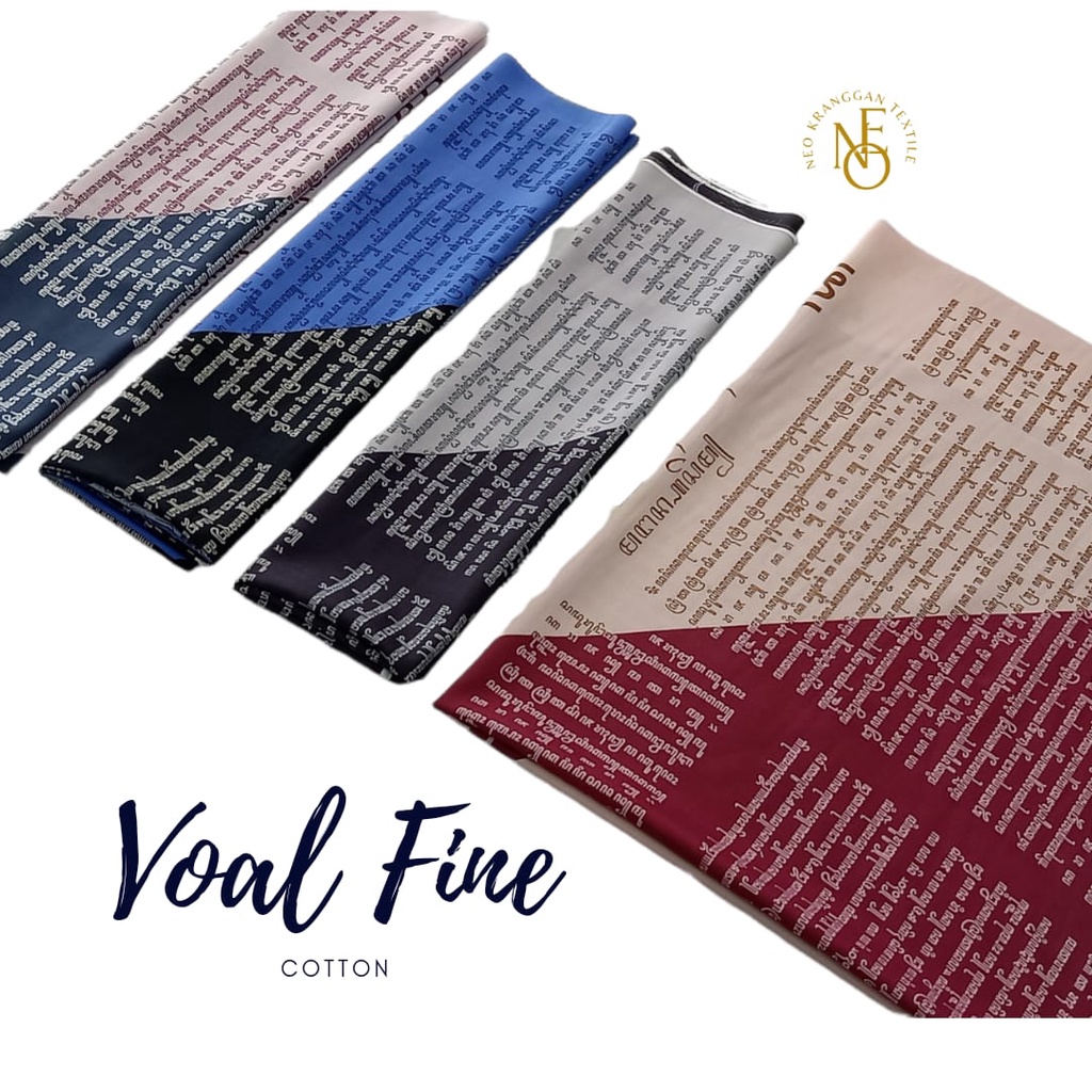 KAIN VOAL MOTIF AKSARA JAWA POLA 44" (Harga Per Pola)