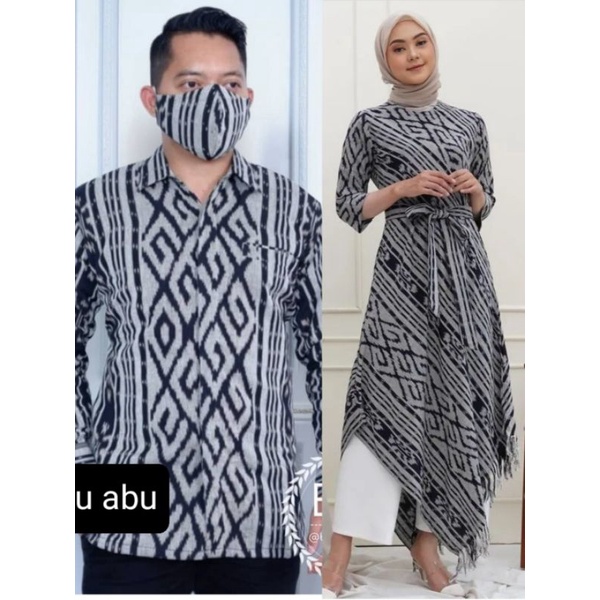 couple baju tenun toraja abu abu - couple baju tenun - baju tenun kondangan - baju tenun modern - ba