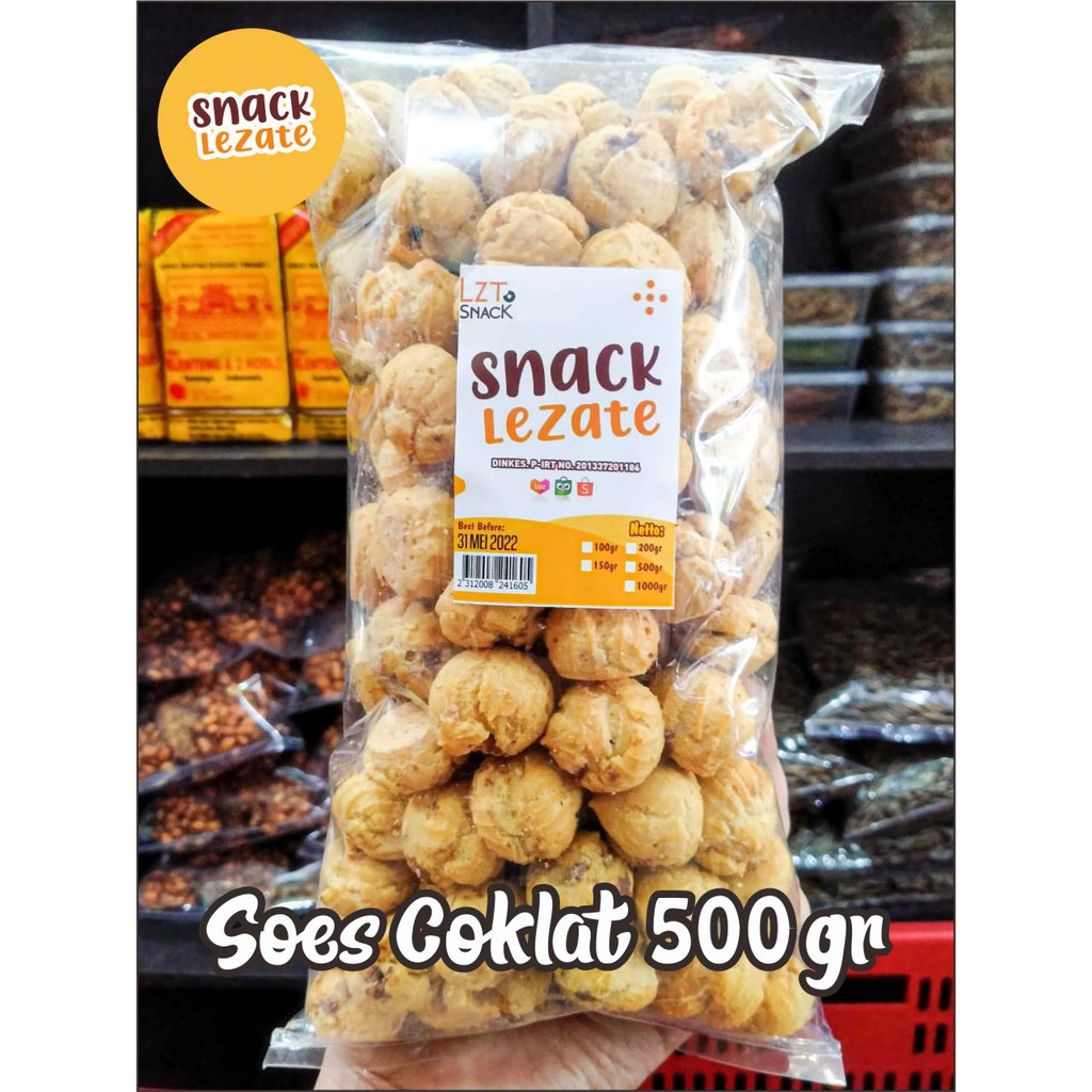 

Sus Coklat Kering 500gr Murah / Coklat Lumer/ Soes Kering Kiloan / Sus Coklat GG Lezate Snack Kiloan