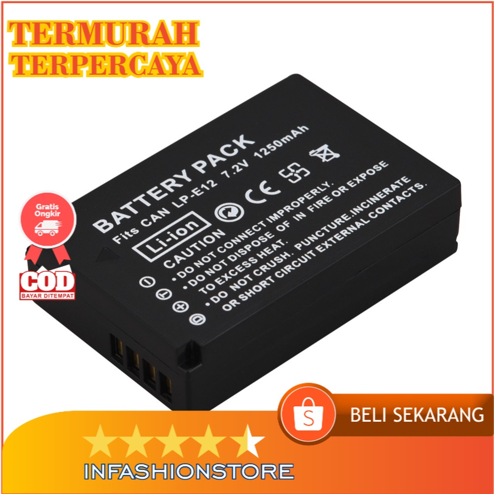Baterai Camera C4non LP E12 (OEM) EOS 100D, EOS M, EOS Rebel SL1,Canon EOS M / EOS-M, Canon M, Canon