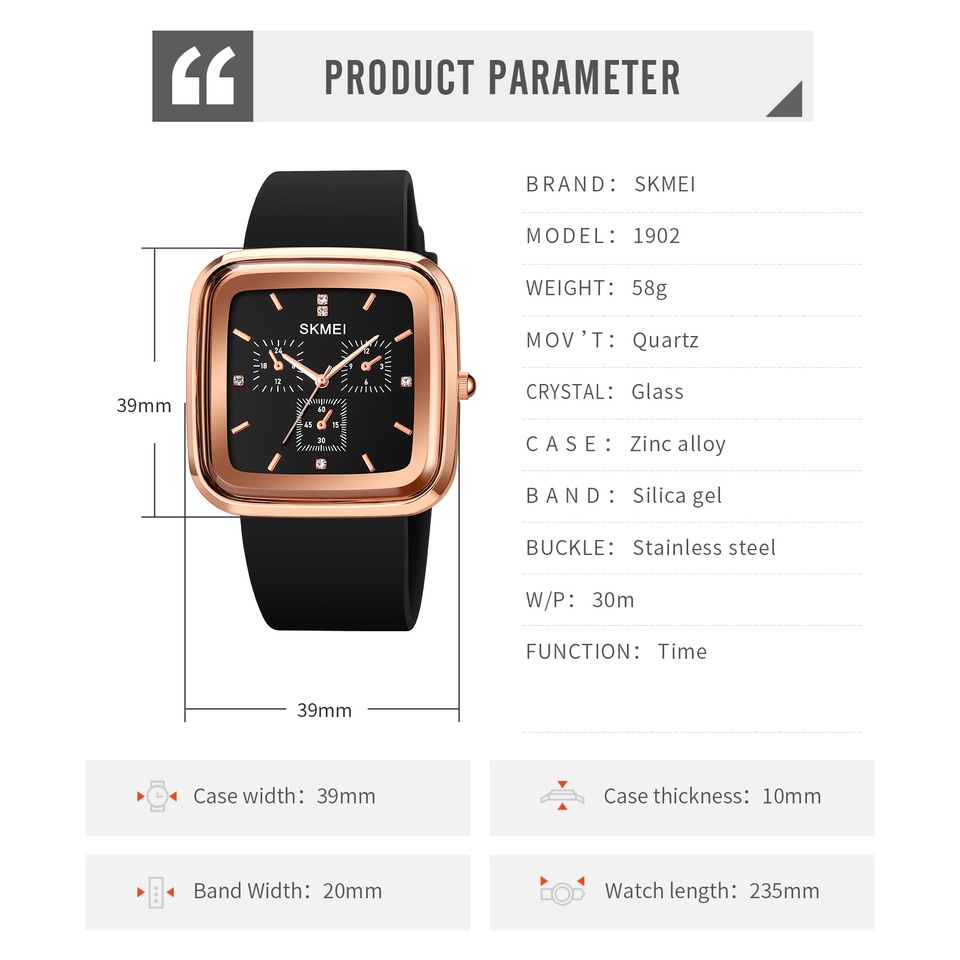 SKMEI 1902 Jam Tangan Pria Wanita Analog Tali Silicone Sport Watch WATCHKITE WKOS
