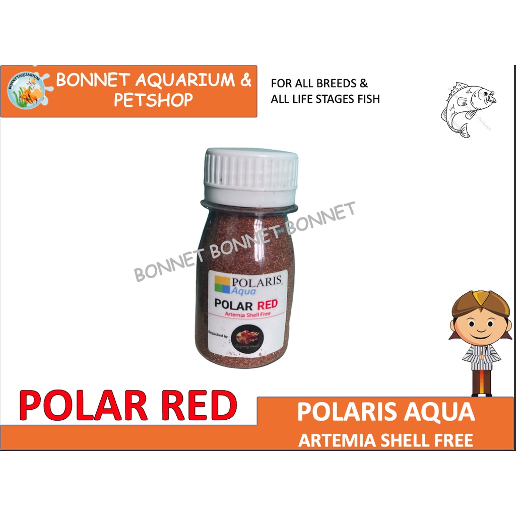 POLAR RED ARTEMIA SHELL FREE PAKAN UNTUK TELUR ARTEMIA TANPA CANGKANG 40GR