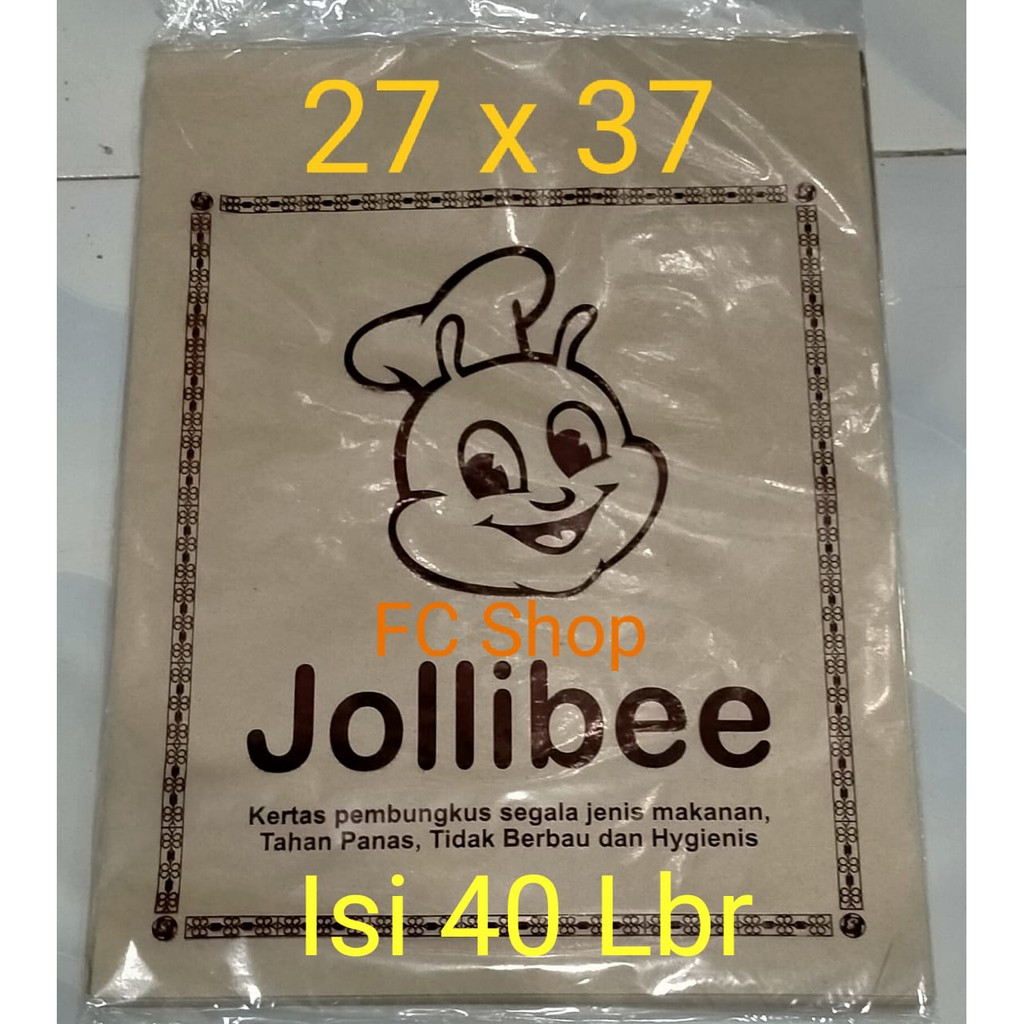 

Kertas Pembungkus Nasi Coklat Isi 40Lembar/Kertas Nasi Warteg