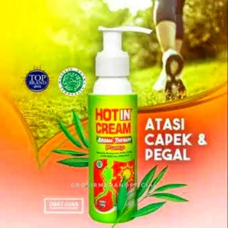 HOTIN CREAM KEMASAN PUMP BARU - PENGHILANG RASA NYERI OTOT CAPEK DAN PEGAL - HOT IN KRIM PANAS PAS TIDAK LENGKET DI KULIT