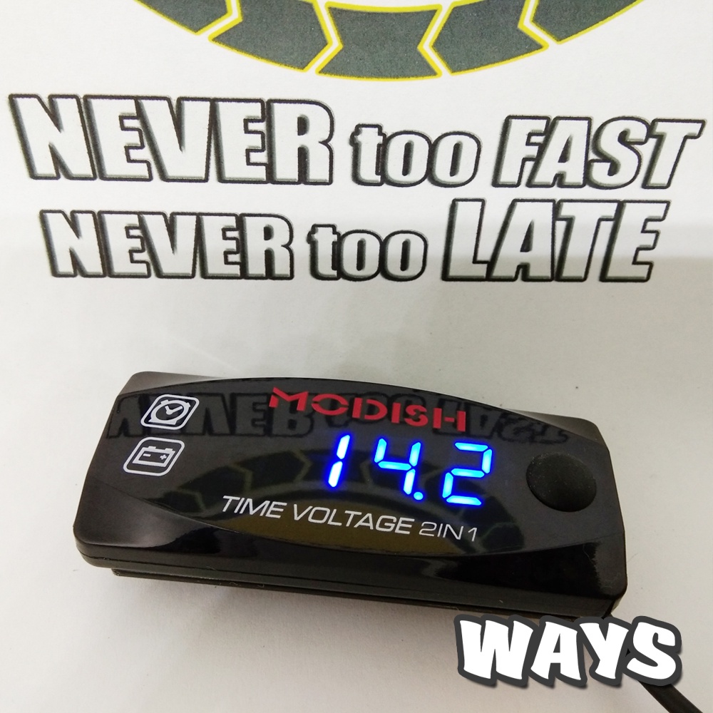 L091 | 2in1 Voltmeter Aki Accu Jam Digital LED Motor Vario Nmax PCX Aerox Vixion R15 Ninja GSX KLX