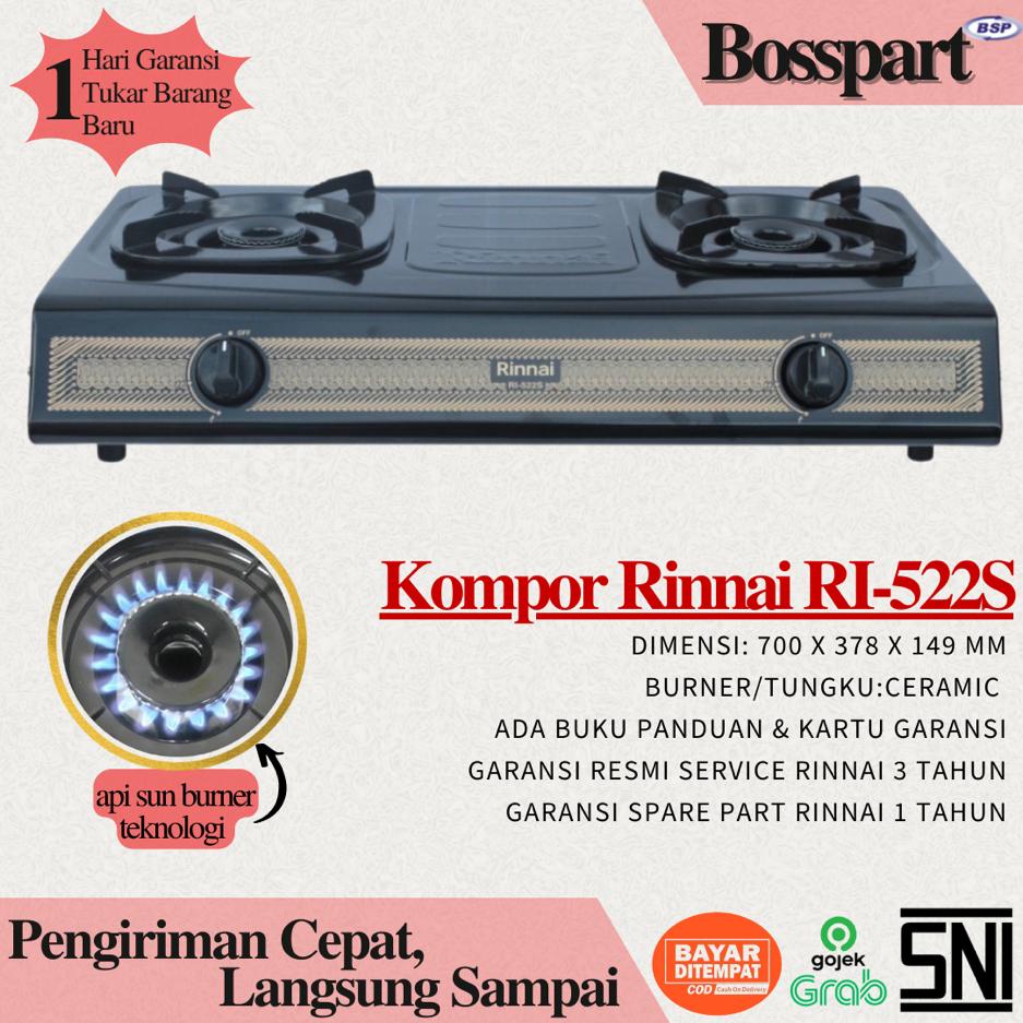 Kompor Gas Rinnai RI-522 S - Kompor Gas 2 Tungku