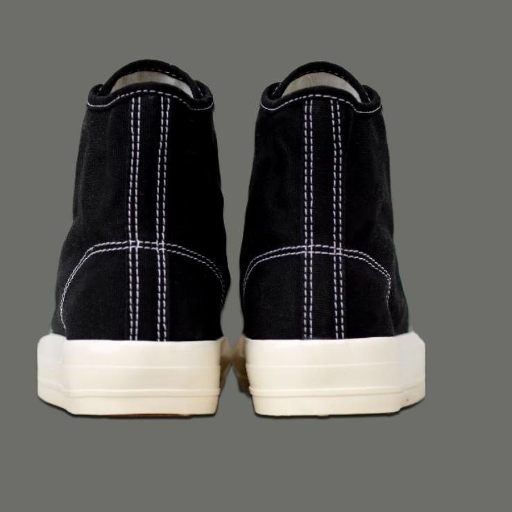 "KGT. 364587" Sepatu Geovinco Glory High Hitam Putih Sneakers Original Unisex Vulcanize Berkualitas 