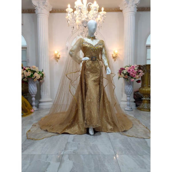 GAUN WEDDING BALERO | GAUN JUBAH|BAJU WEDDING BEREKOR | GAUN MEWAH | BAJU PENGANTIN MODERN/ DRESS