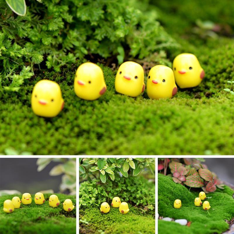 Quinton Dekorasi 10Pcs /set Mini Ayam Resin Miniatur Peri Rumah/Taman