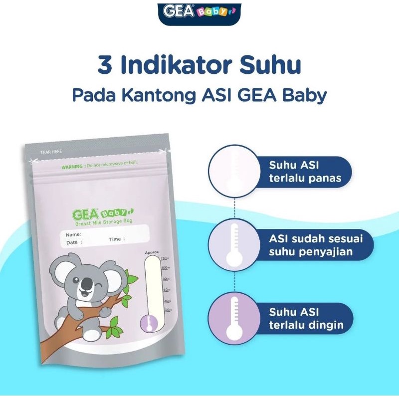 GEA Baby Kantong ASI Breast Milk Storage Bag 120 ml Motif Isi 30 Pcs Safari &amp; Mammals Edition