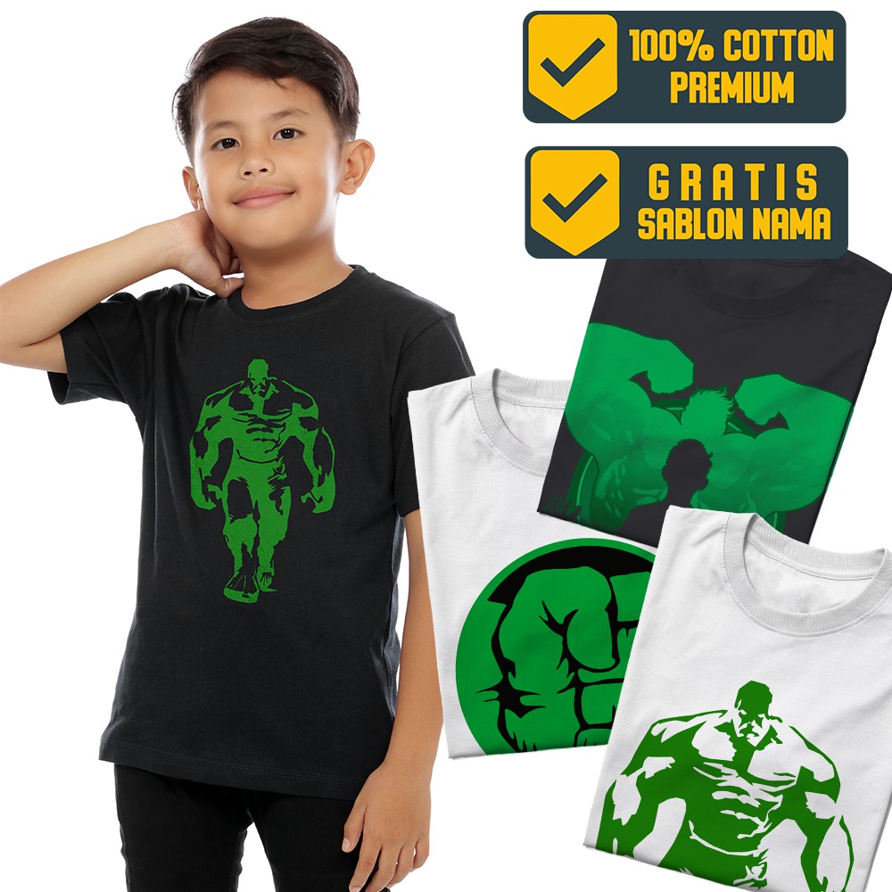 Kaos Hulk Avenger Anak dan Dewasa Baju Couple Keluarga Sablon Nama