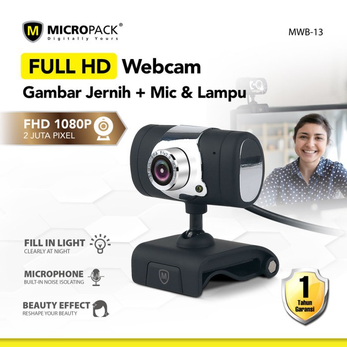 Micropack MWB-13 Full HD 1080P WebCam Built in Mic with Beauty Effect