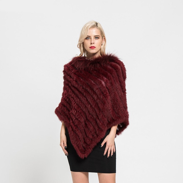 Ponco Fur Wool Bulu Musim Dingin Poncho Fur Winter