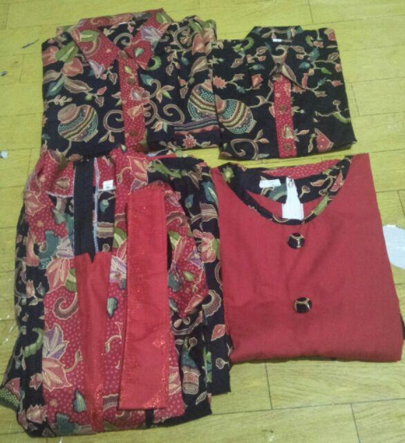 Sarimbit Family Batik Couple Keluarga Seragam Anak Dress Kd Gentong Hitam Grosir Batik Solo