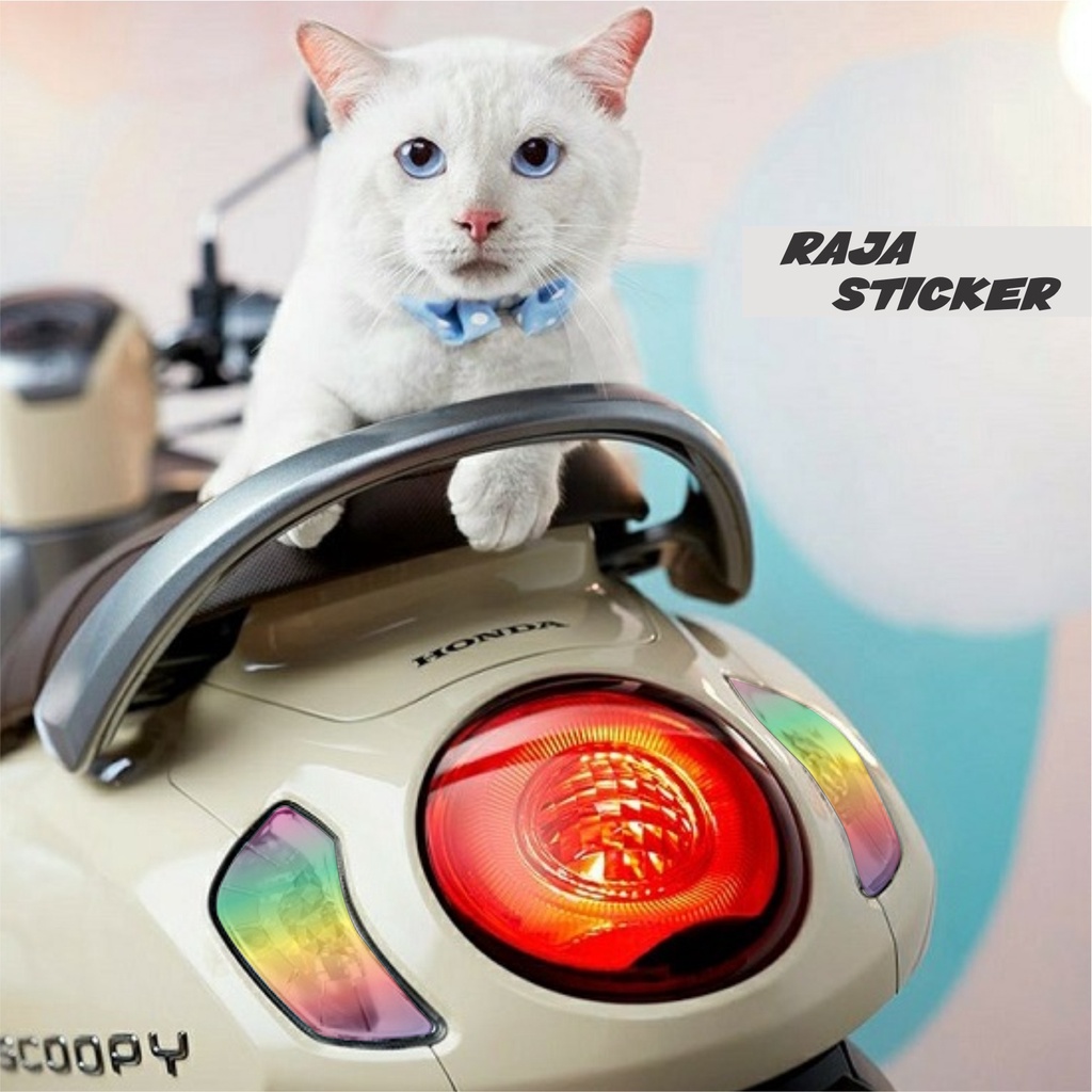 Stiker sein depan belakang pelangi/rainbow scoopy new 2021