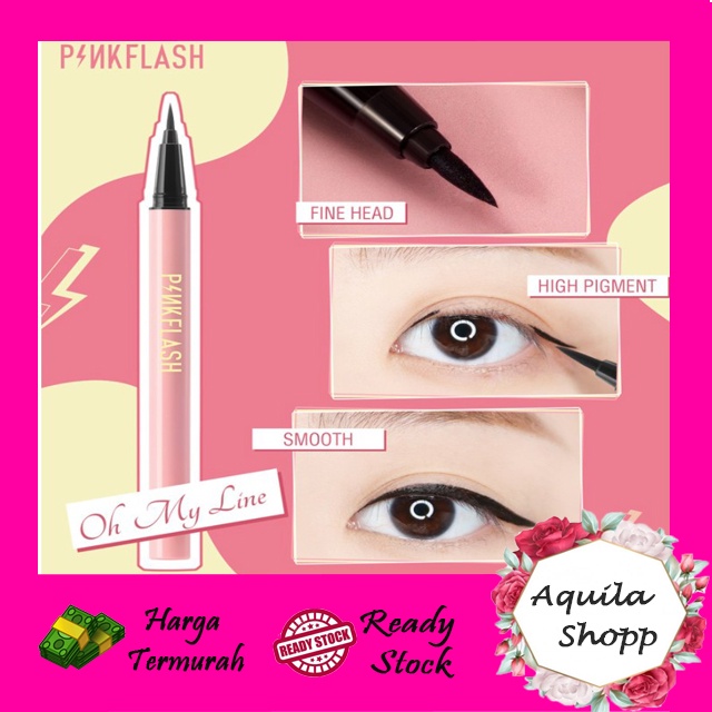 PINKFLSH OhMyLine Eyeliner Warna Hitam Anti Air Tahan Lama PF008