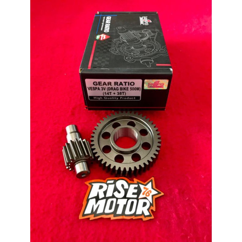 Gear ratio moto 1 Vespa 3V 14 38