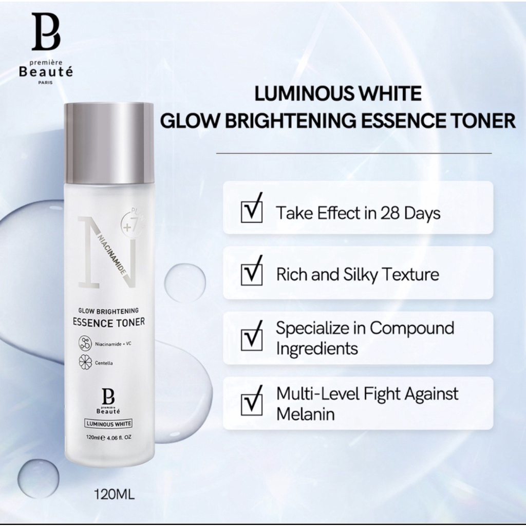 Premiere Beaute Luminous White Series Paket - Serum Essence Toner Facial Wash Night Cream Sunblock