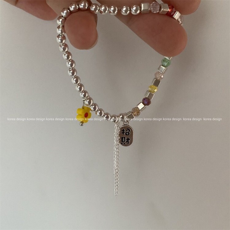 Gelang Manik-Manik Bunga Warna Kuning