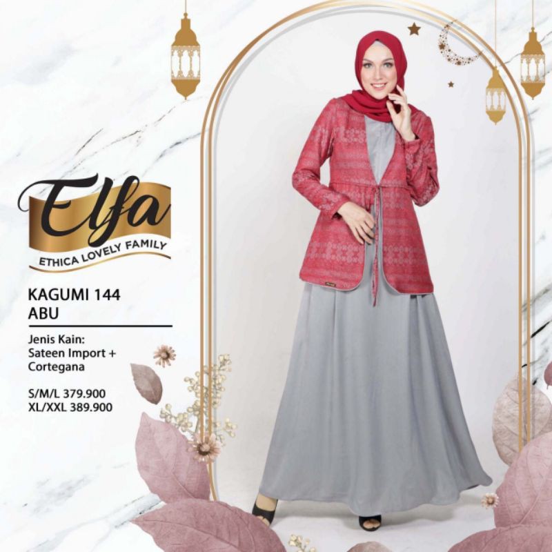 Gamis Ethica Dewasa Kagumi 144 Warna Abu S