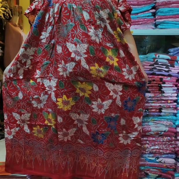 ➦ Daster batik BL super jumbo LD 160cm - Cokelat, super JUMBO ◌