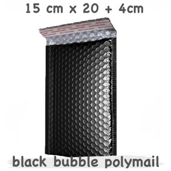 

Bubble polymailer hitam 15 x 24 cm (10 lembar)