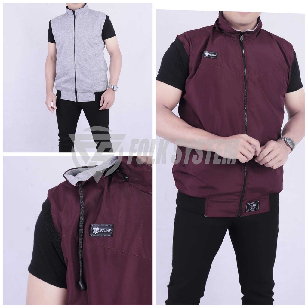 Jaket rompi BB bolak balik original FOLKSYSTEM