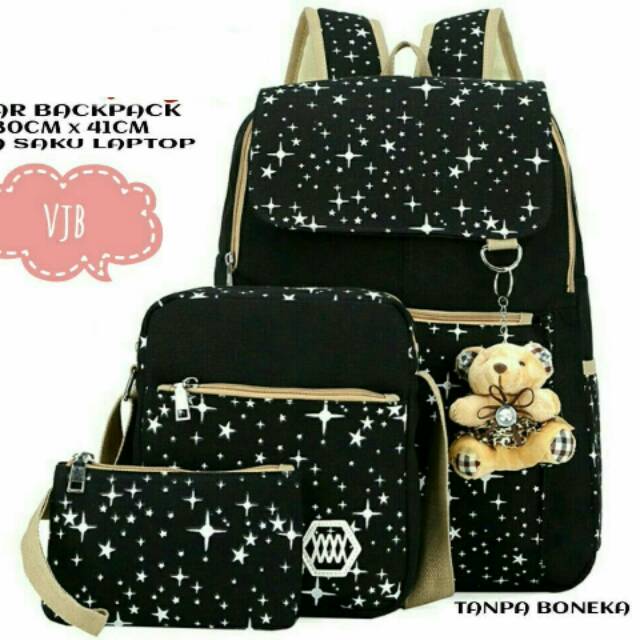 Backpack bintang tutup/tas ransel murah/tas Batam/tas sekolah fashion wanita modern