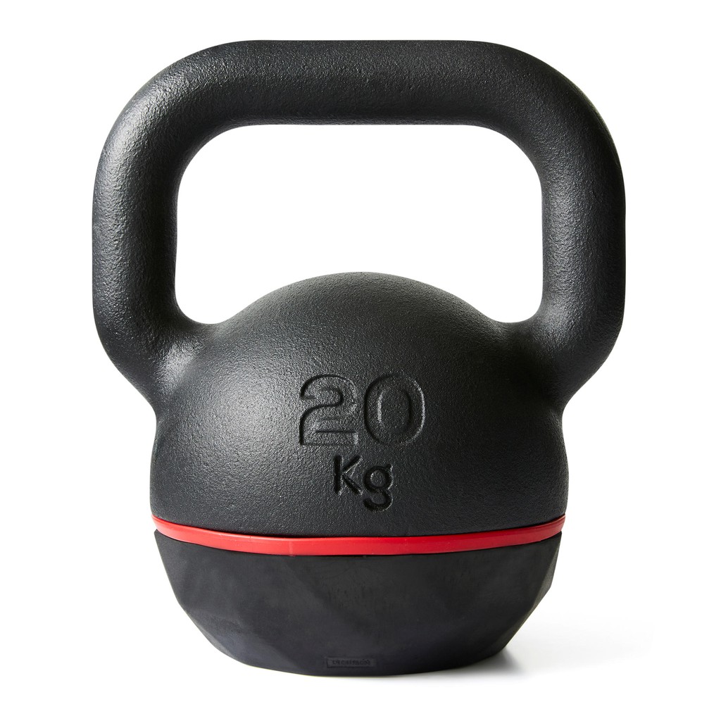 Decathlon DOMYOS Kettlebell Cast Iron dengan Rubber Base 20 kg Hitam - 8354819