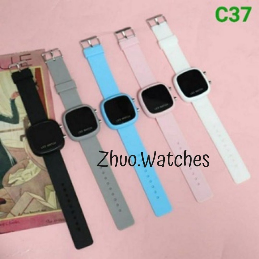 jam tangan wanita LED digital watch jam tangan LED Digital tali rubber Jam tangan LED Digital watch 