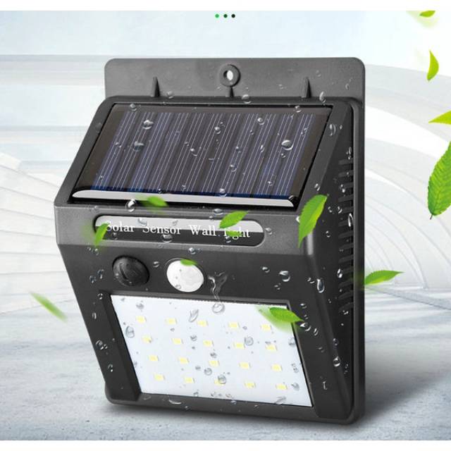 LAMPU LED TEMBOK DINDING SOLAR SESNOR OTOMATIS OUTDOOR 30 LED