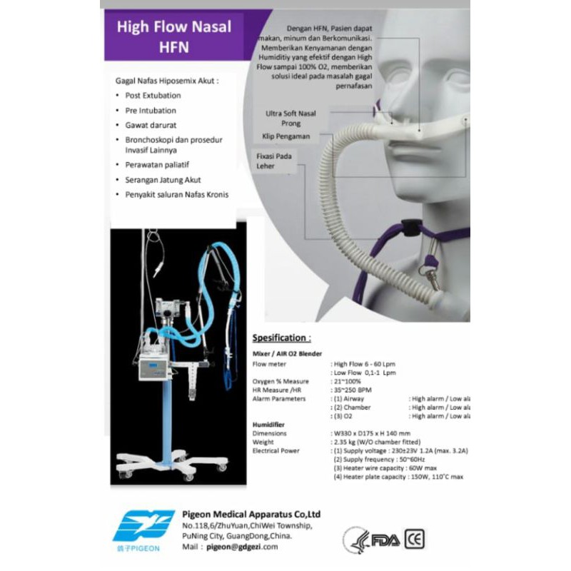 HFNC pigeon mesin