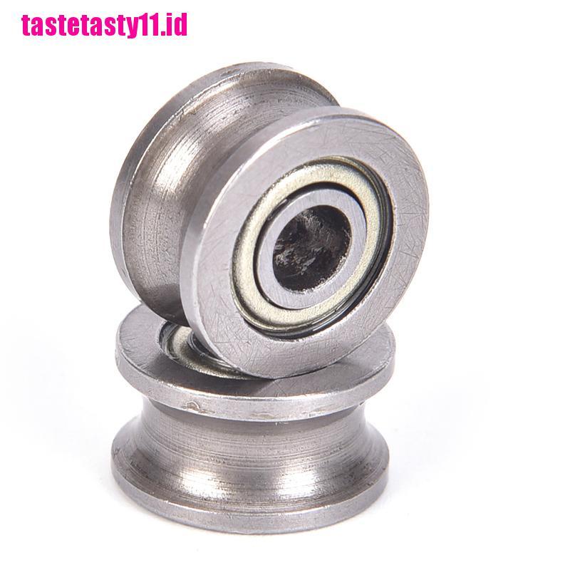 (TTID) 10pcs bearing pulley U624ZZ Bentuk U Untuk Rel Jalur linear