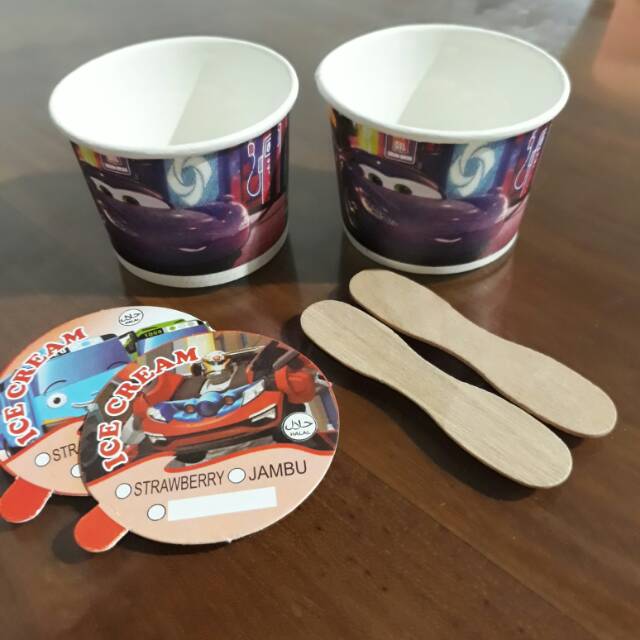 

Paket cup es krim kecil kertas