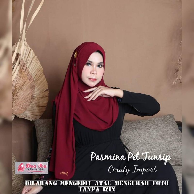 ORIGINAL DOA IBU | HIJAB/JILBAB PASMINA PET INSTANT
