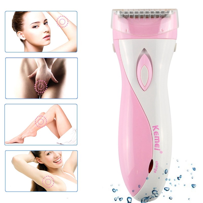 Alat Cukur Rechargeable Elektrik Shaver Bulu Rambut Tangan Kaki Ketiak Wanita Kemei KM-3018