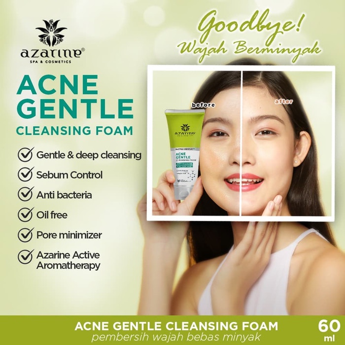 AZARINE ACNE GENTLE CLEANSING FOAM sabun cuci muka 60ml