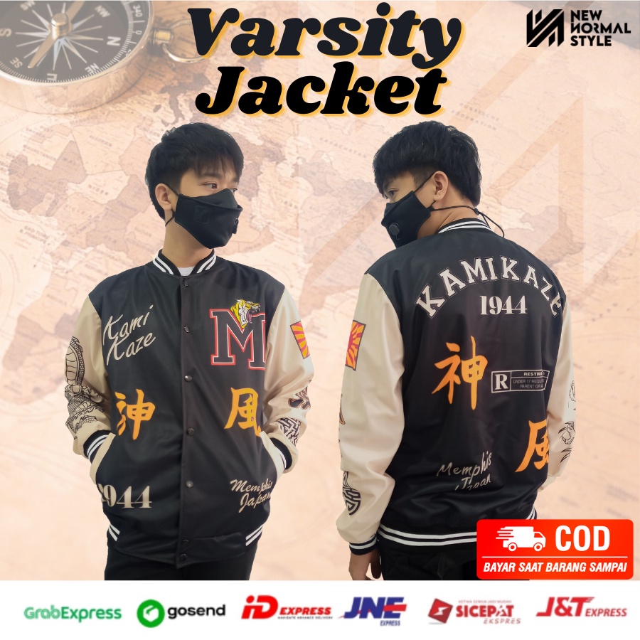 Jaket Baseball Varsity Bomber Vintage Jacket Casual Pria Wanita Cowok Laki Distro Keren Dewasa Terbaru Original