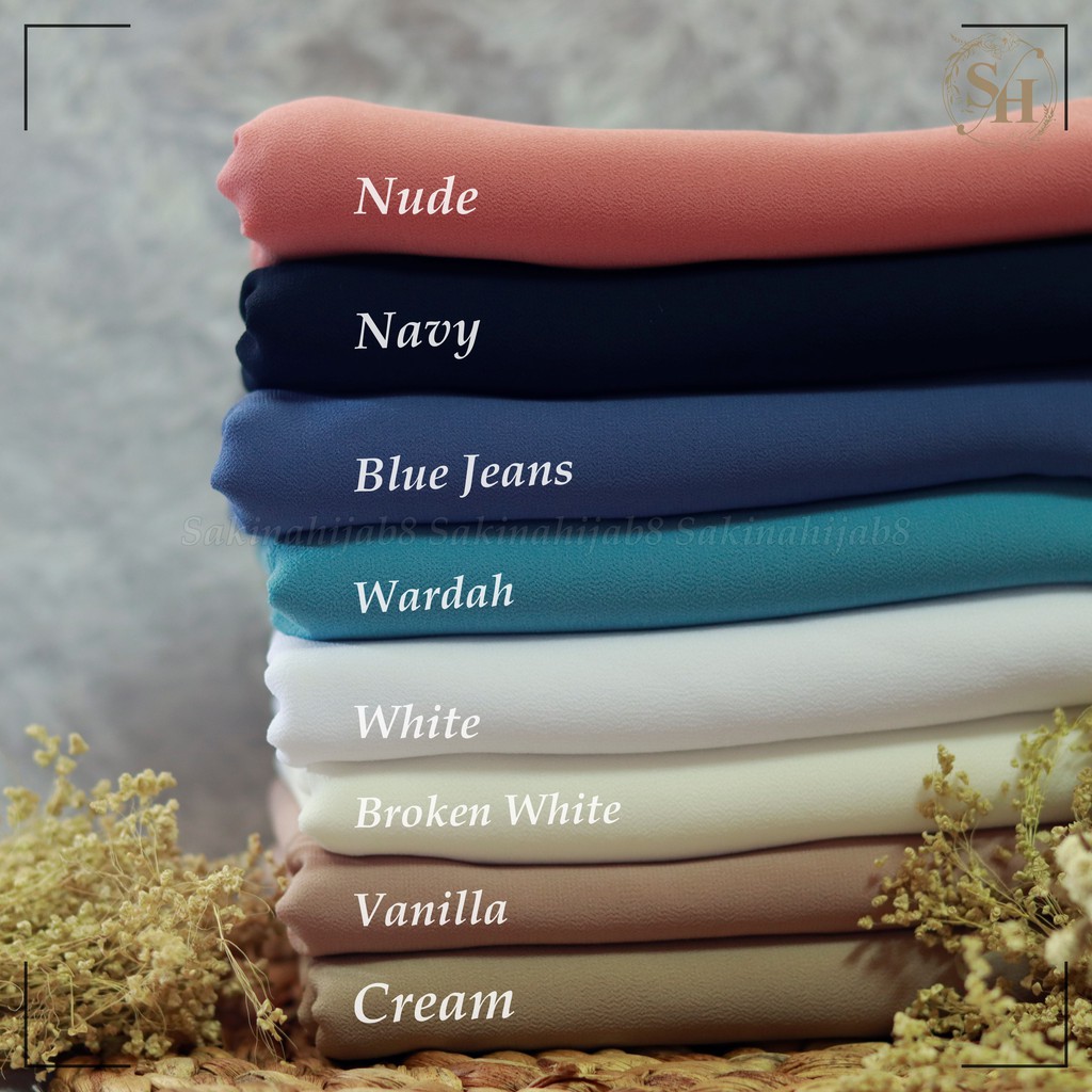 PROMO Pashmina Ceruty Babydoll 200x75 cm jahit tepi CHAPTER1-2