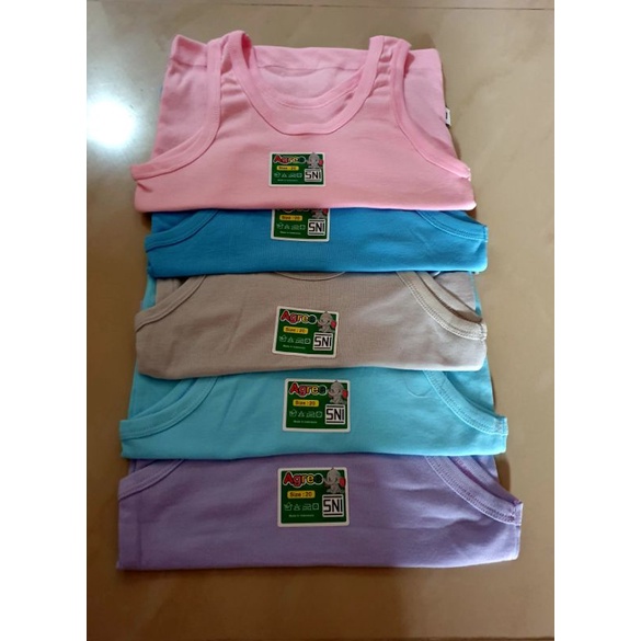 SINGLET ANAK AGREE KIDS SG.810/SG-ST.05/SG-04 HARGA PER 6.Biji SINGLET ANAK PEREMPUAN LAKI-LAKI PUTIH KATUN SERAP KERINGAT