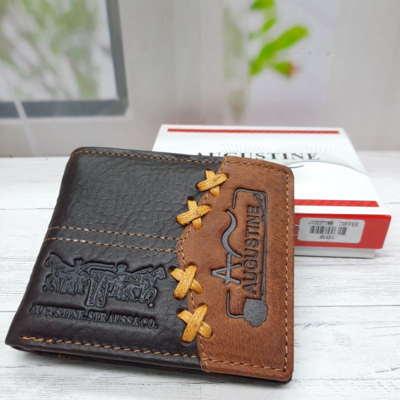 Dompet Kulit Augustine Variasi A602. Dompet kulit sambung. Dompet Kulit asli.