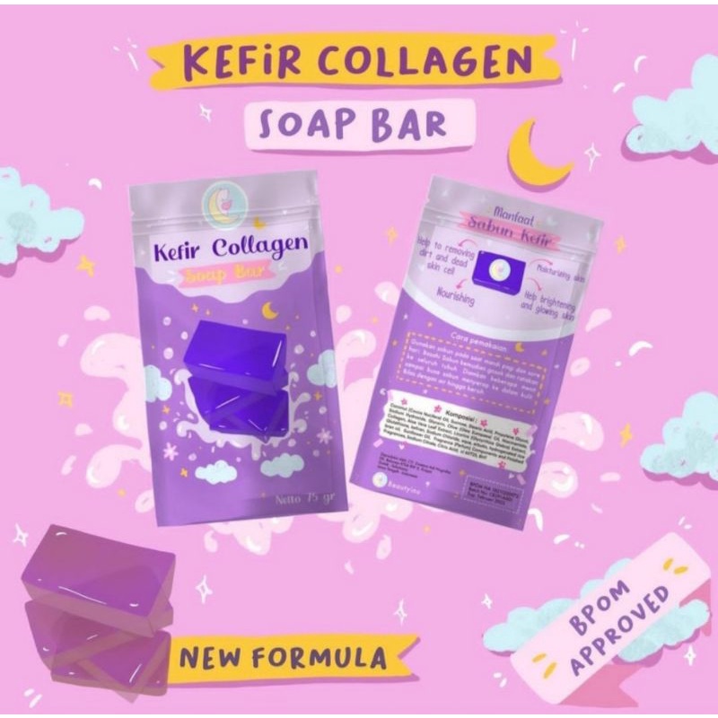 KEFIR COLLAGEN SOAP BAR SABUN MENCERAHKAN MEMUDARKAN BEKAS LUKA