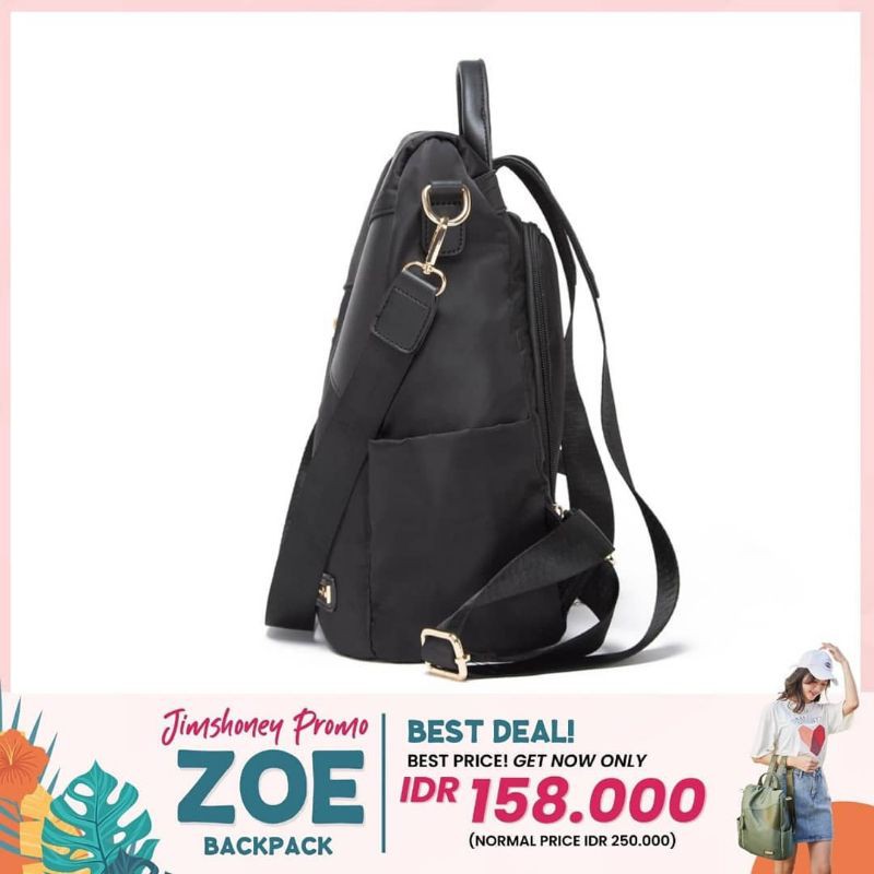 ZOE PLUS BAG JIMSHONEY TAS PUNGGUNG RANSEL TERBARU MURAH ANTI MALING RESLETING BELAKANG