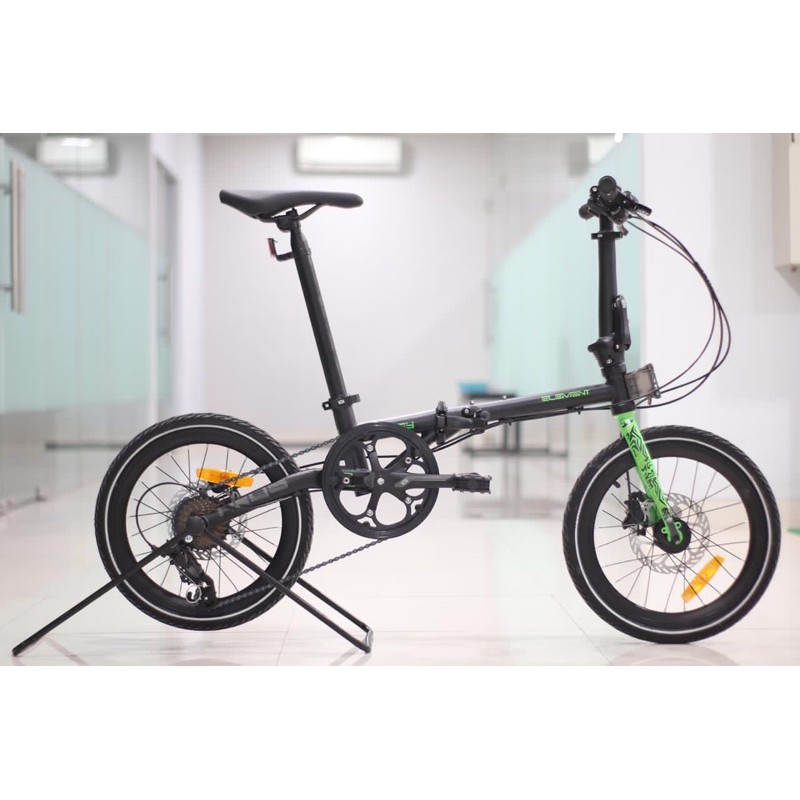 Sepeda Lipat Element Troy 8 speed 2021 SNI Garansi COD kredit cicilan cicil termurah murah folding-Black