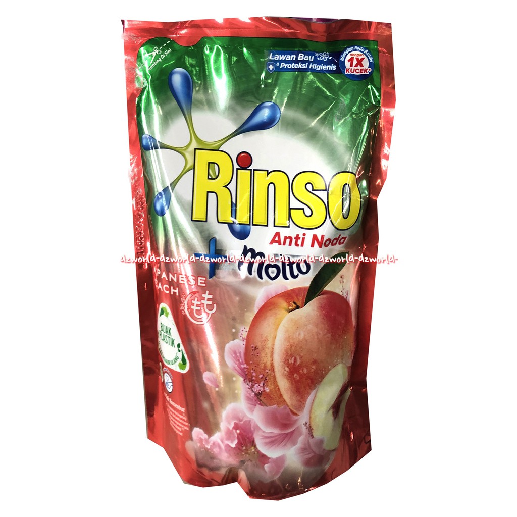 Rinso Anti Noda Molto Japanese Peach 750ml Refill Pouch Detergen Sabun Cuci Cair Detergent Isi Ulang