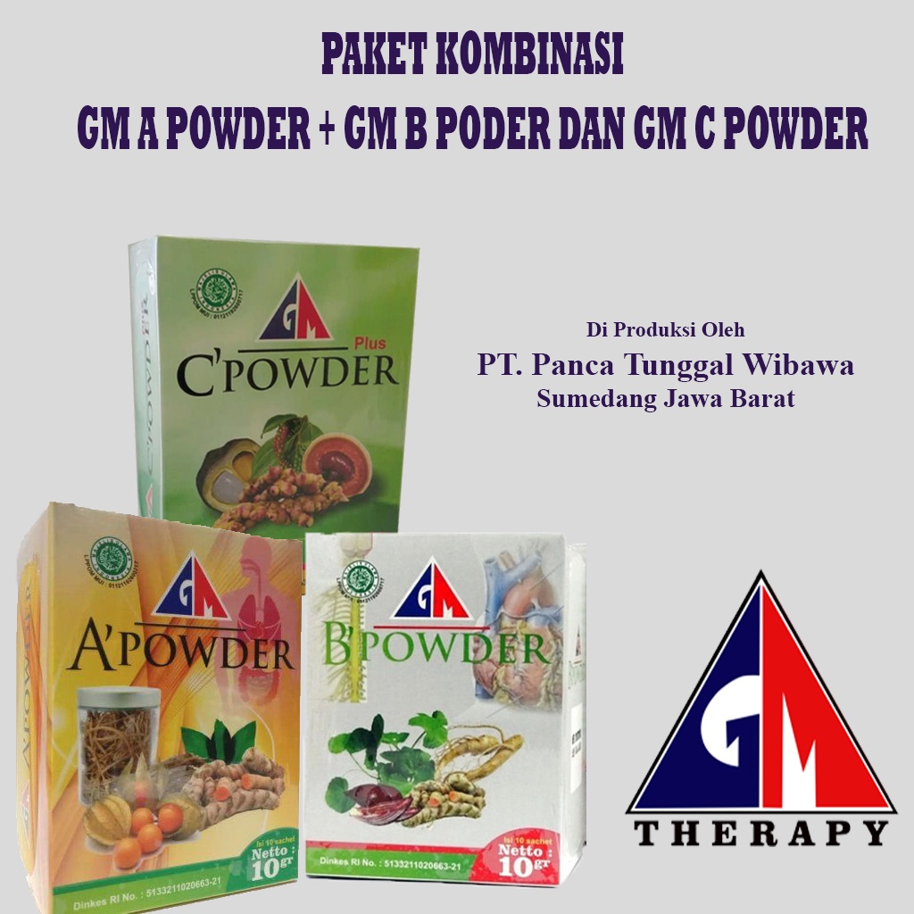 Paket Kombinasi Komplit A'powder+B'Powder+C'powde| Herbal GM