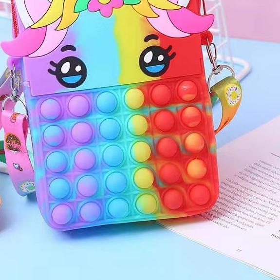 ➤ LS Tas unicorn jumbo tas pop it jumbo tas unicorn ransel tas pop it kekinian ▼