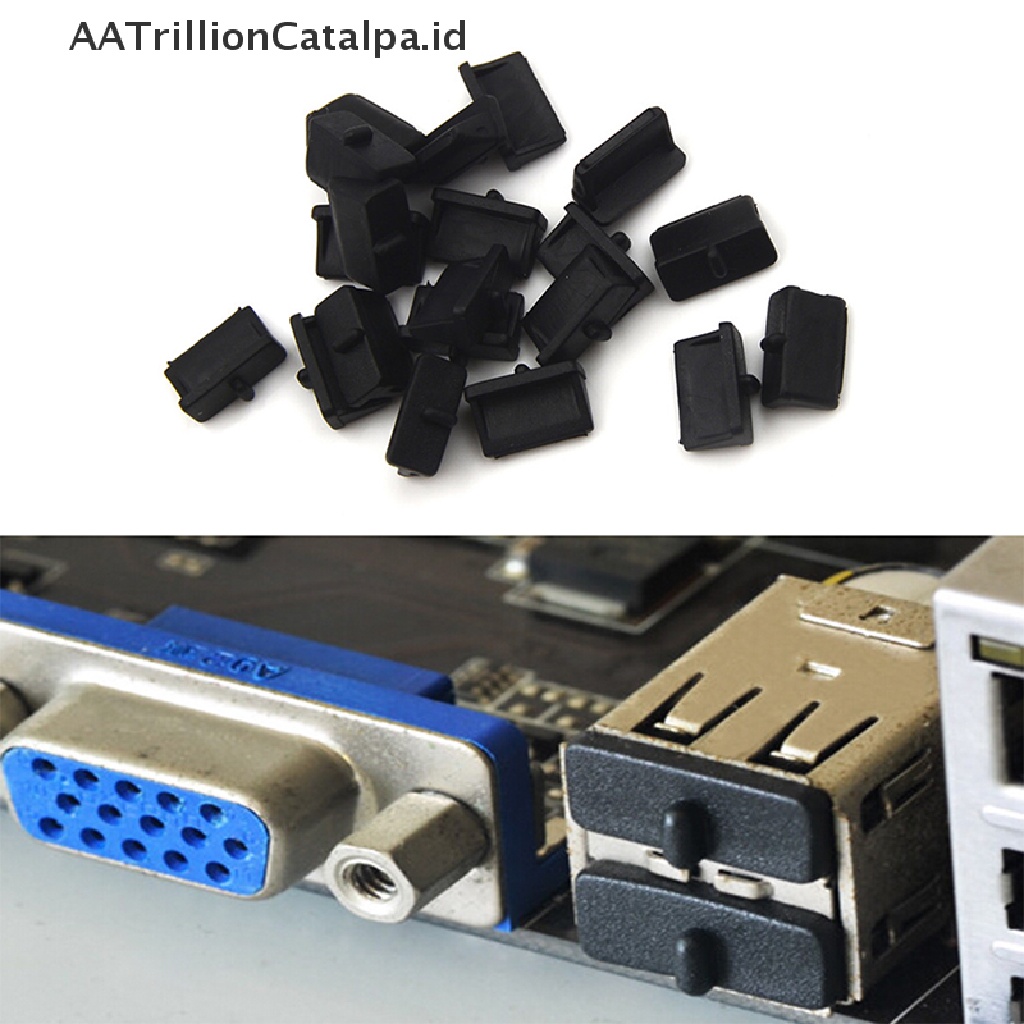 Aatrillioncatalpa 20pcs Cover Penutup Port USB Bahan Plastik Lembut Anti Debu