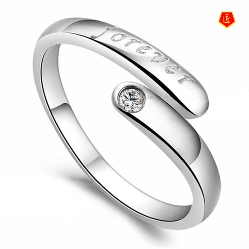 [Ready Stock]Fashion Simple Silver Forever Letter Ring