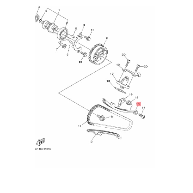 KARET LIDAH BUSUR TENSIONER BAGIAN ATAS JUPITER MX 135 LAMA OLD NEW NJMX PNP VIXION LAMA 3C1 ORIGINAL YGP 55S-E2241-00